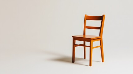 Fototapeta premium A small wooden chair, isolated on a white surface