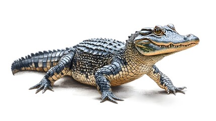 Fototapeta premium Detailed drawing of a crocodile highlighting distinctive scales and vivid features in art