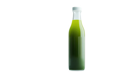 A bottle with green juice on transparent or white background