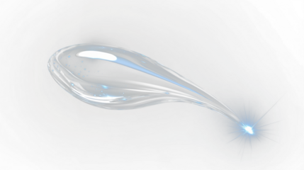 a shiny liquid drop on a black background