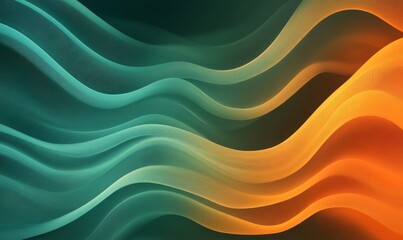 Obraz premium abstract wavy lines in shades of teal and orange.