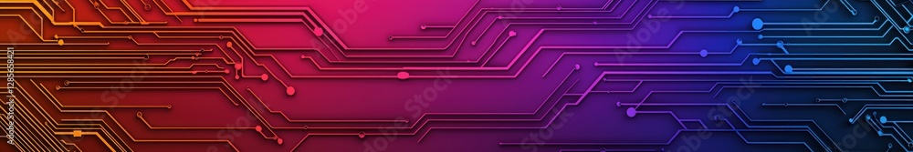 Aufkleber Colorful Abstract Background with Lines and Circuits for Technology
