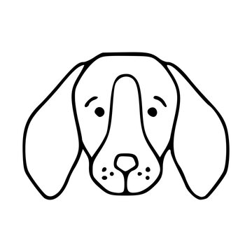 recommend clip art: simple head of beagle dog line art design