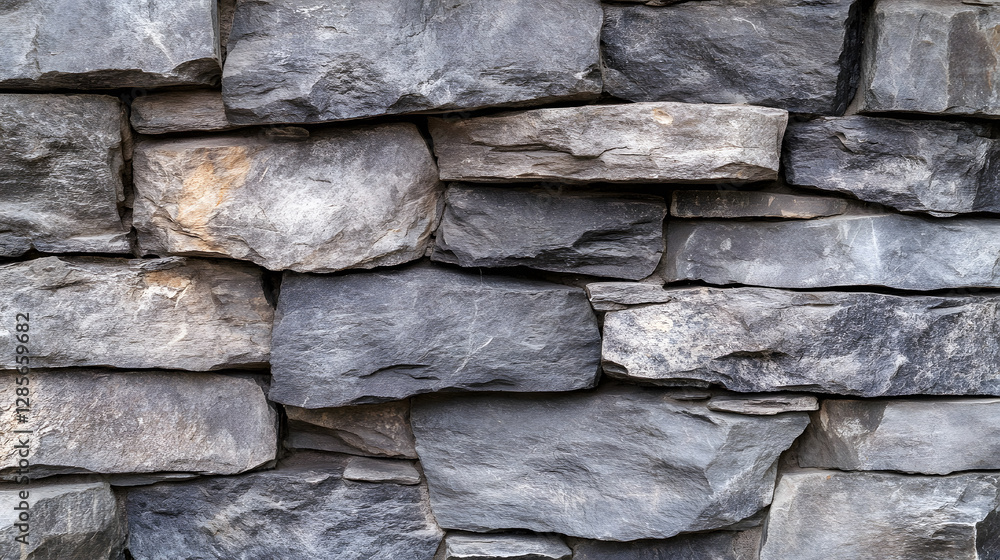 Poster Textured Grey Stone Wall Offering Rustic Charm and Versatile Design Element : Generative AI