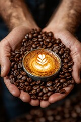 A person holding a cup of coffee in their hands
