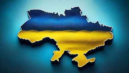 Obraz premium The blue and yellow colors smoothly forming the silhouette of Ukraine’s map