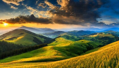 sunset over the mountains