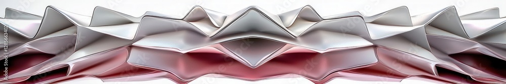 Poster abstract paper sculpture with elegant curves and soft colors