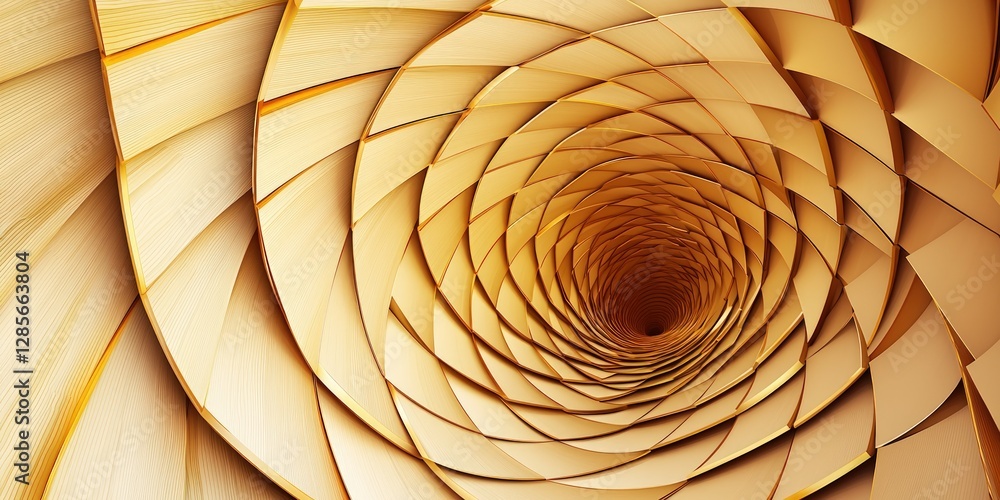 Poster spiral wood pattern in warm tones for textural background design
