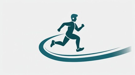 Fototapeta premium Running Silhouette on a Track: Fitness and Sports Icon