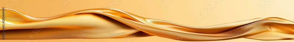 Poster elegant gold silk fabric draped smoothly on soft background
