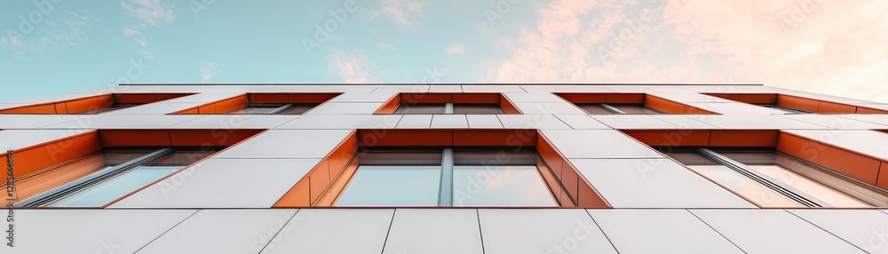 Aufkleber modern architectural design with windows and sky reflection