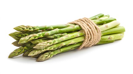 A fresh bunch of asparagus, isolated on white