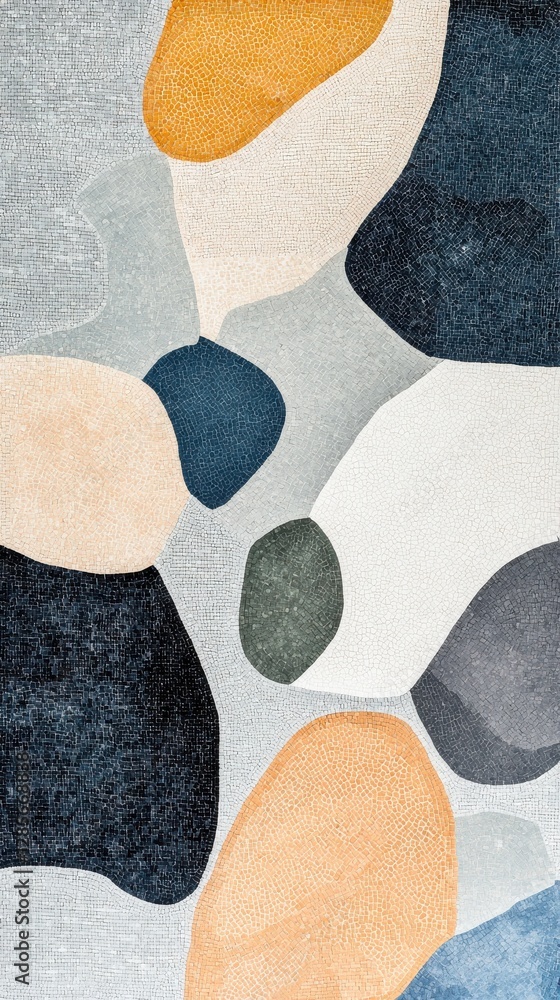 Poster abstract geometric shapes in earthy tones and soft textures creating a modern artistic background fo
