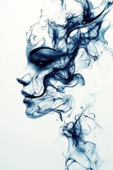 Fototapeta premium A woman's face is made up of smoke