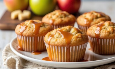 Delicious caramel apple muffins