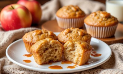 Delicious caramel apple muffins