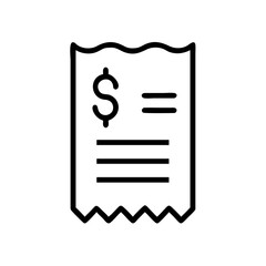 Receipt with dollar sign and blank lines