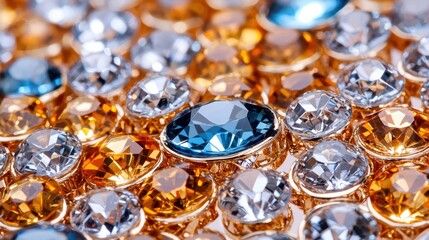 Vibrant Gemstones Sparkling in Luxurious Display Arrangement