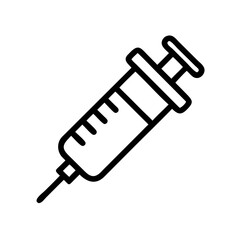 Syringe illustration in black outline style