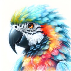 Obraz premium 앵무새, 파스텔화, jpeg (Parrot, pastel painting, jpeg)