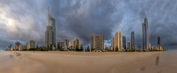 Surfers Paradise on a cloudy morning