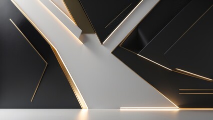 Obraz premium Modern Abstract Architecture with Geometric Shapes and Lighting Effects