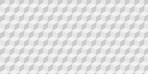 Fototapeta premium Abstract white and gray style minimal blank cubic. Geometric pattern illustration mosaic, square and triangle wallpaper. 