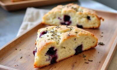 Delicious blueberry scone slice