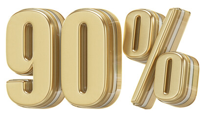 90 Percent Off Sale Sign 3D Number Discount