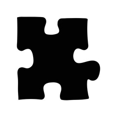 Puzzle Piece vector silhouette illustration