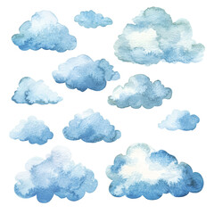 Watercolor Blue Clouds Collection