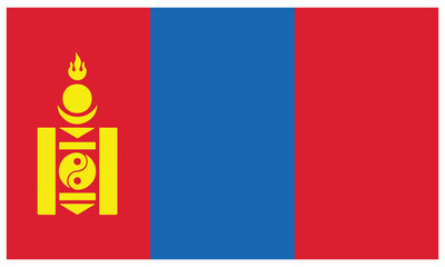 Mongolia country flag Vector illustration.