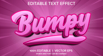 bumpy 3d vector text effect with modern style design