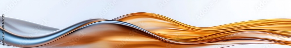 Aufkleber abstract gold and silver liquid waves flowing dynamically elegant swirling design background