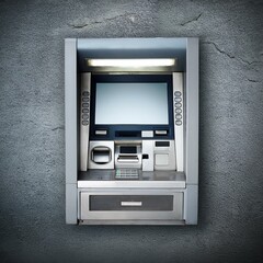 ATM machine concrete background