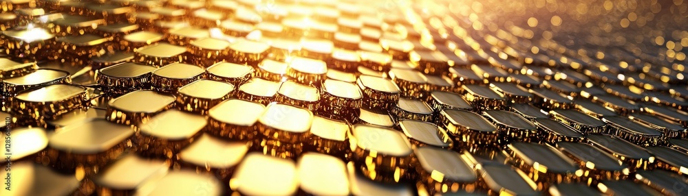 Aufkleber glimmering gold tiles reflecting light in a luxurious setting