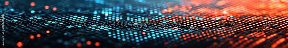 Poster Colorful Abstract Background with Vibrant Dots and Bokeh Lights