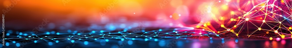 Aufkleber Vibrant Abstract Background with Colorful Light Patterns and Shapes
