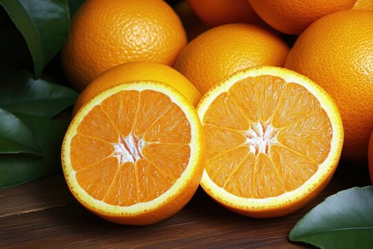 Fresh Navel Orange Pair - Fruit Photography
