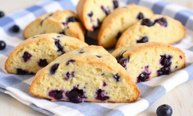Fresh blueberry scones on a plate