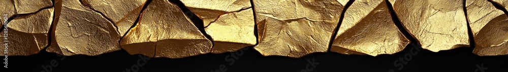 Poster Golden Abstract Art with Textured Elements and Dark Background