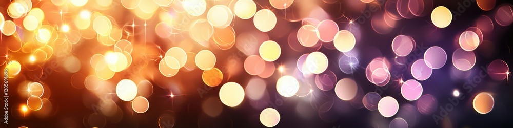 Poster Colorful Bokeh Texture with Sparkling Lights for Background Design