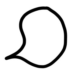 筆の手書きの墨で書いた吹き出しシンプルイラスト