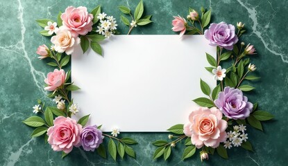 botanical-themed blank card for invitation
