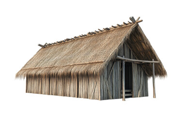 Longhouse on transparent or white background