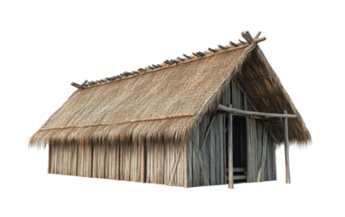 Longhouse on transparent or white background