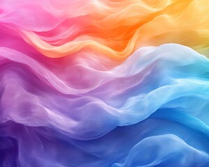 Obraz premium Abstract multicolored waves illustrate an ethereal soft fluid concept