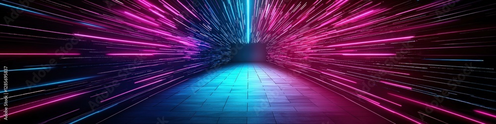 Aufkleber vibrant neon lights creating dynamic abstract background illumination