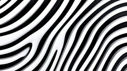 Black and White Waves Pattern Abstract Background for Design Use